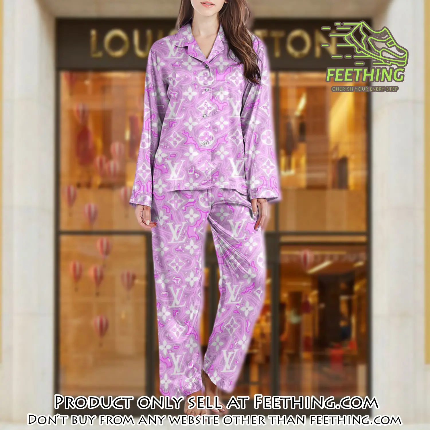 Lv monogram long satin pajama set pjs1034 ft5917691